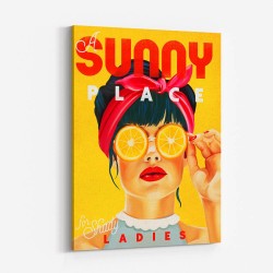 A Sunny Place For Shady Ladies Orange Pinup Art Wall Art