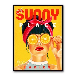 A Sunny Place For Shady Ladies Orange Pinup Art Wall Art