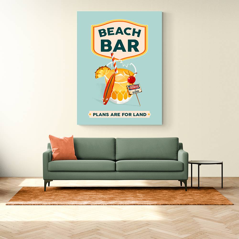 Beach Bar Summer Tropical Cocktail Bar Art Wall Art