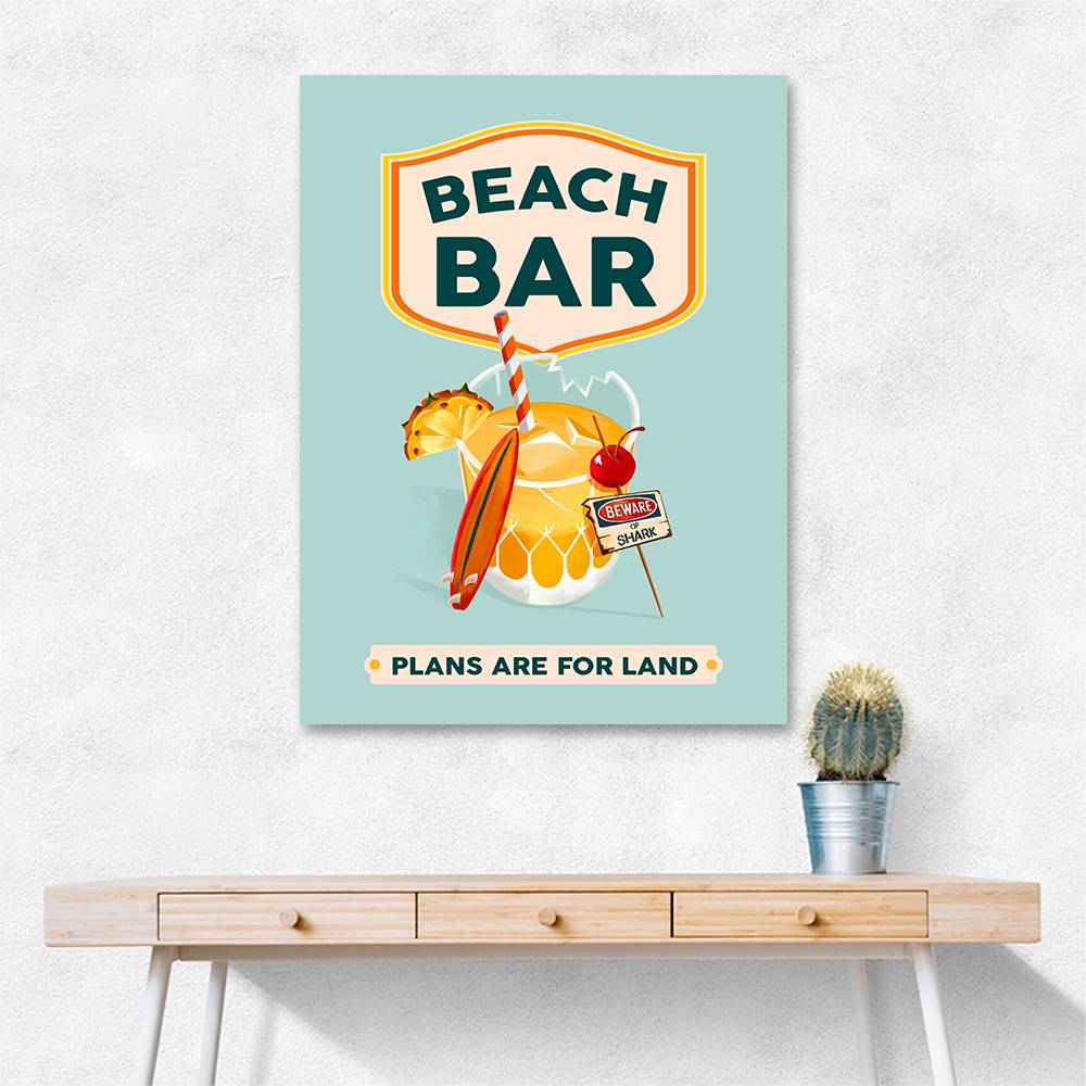 Beach Bar Summer Tropical Cocktail Bar Art Wall Art