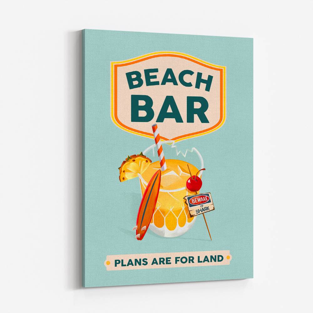 Beach Bar Summer Tropical Cocktail Bar Art Wall Art