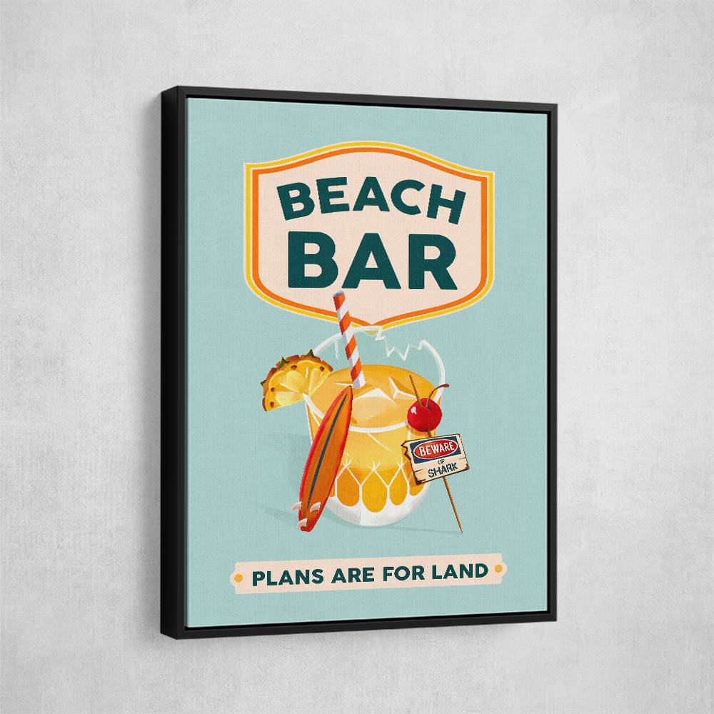 Beach Bar Summer Tropical Cocktail Bar Art Wall Art