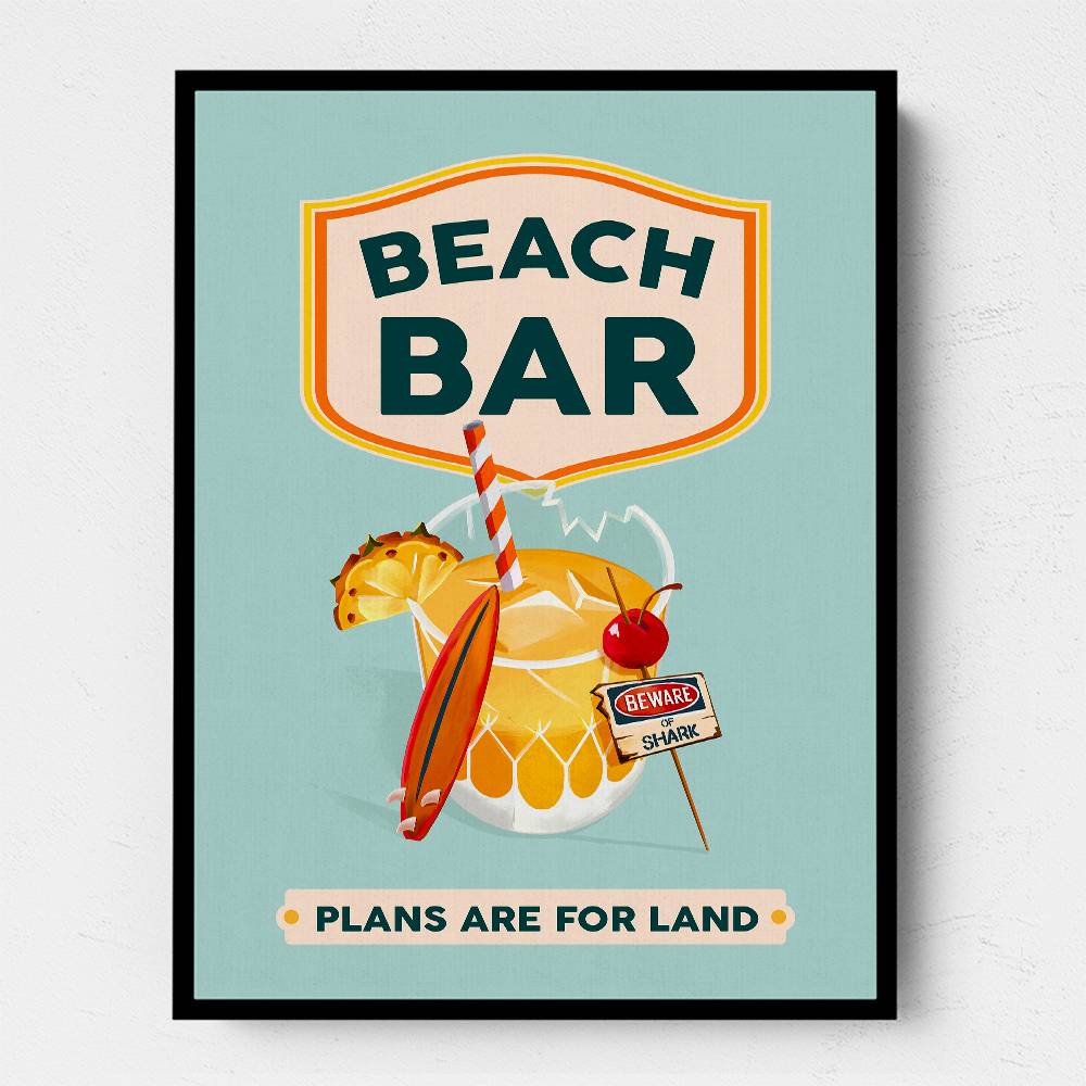 Beach Bar Summer Tropical Cocktail Bar Art Wall Art