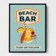 Beach Bar Summer Tropical Cocktail Bar Art Wall Art