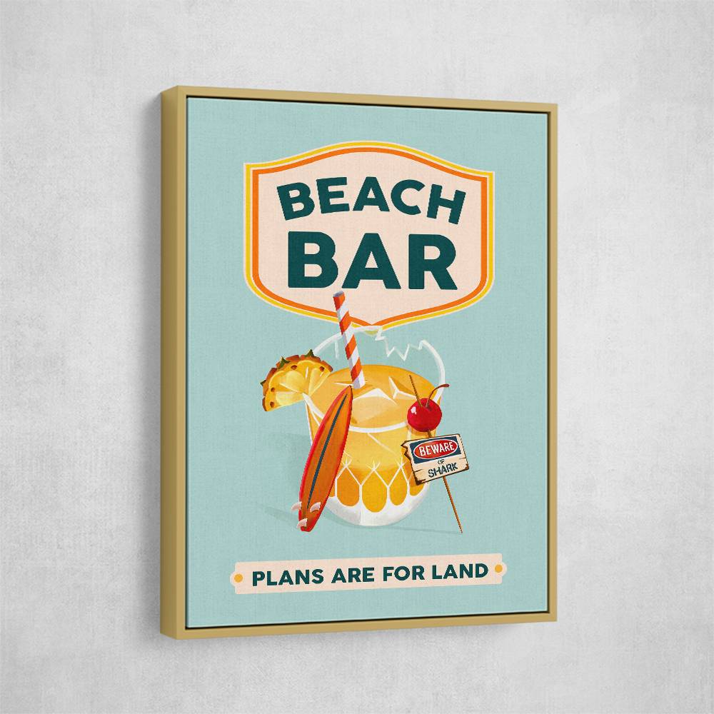 Beach Bar Summer Tropical Cocktail Bar Art Wall Art