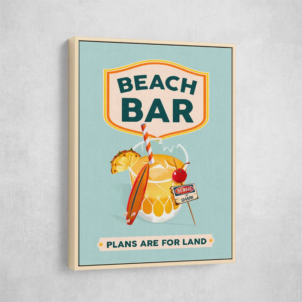 Beach Bar Summer Tropical Cocktail Bar Art Wall Art