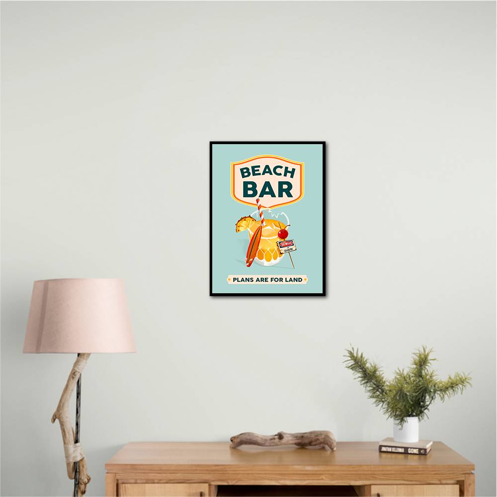 Beach Bar Summer Tropical Cocktail Bar Art Wall Art