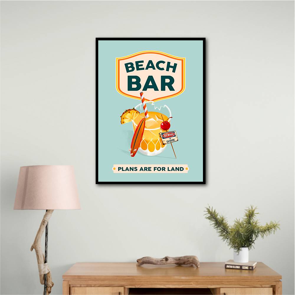 Beach Bar Summer Tropical Cocktail Bar Art Wall Art