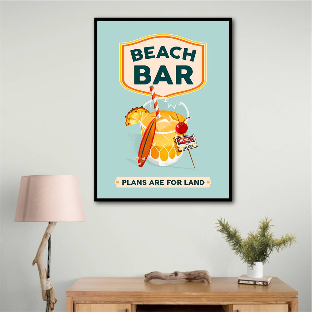 Beach Bar Summer Tropical Cocktail Bar Art Wall Art