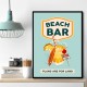 Beach Bar Summer Tropical Cocktail Bar Art Wall Art