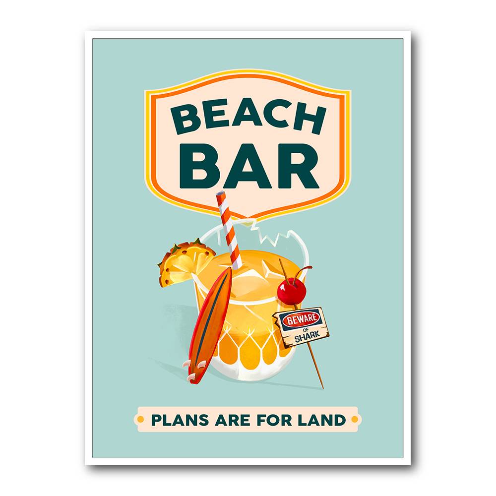 Beach Bar Summer Tropical Cocktail Bar Art Wall Art