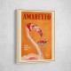 Amaretto Flamingo Art Deco Italian Cafe Travel Art Wall Art