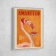 Amaretto Flamingo Art Deco Italian Cafe Travel Art Wall Art