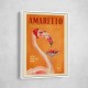 Amaretto Flamingo Art Deco Italian Cafe Travel Art Wall Art