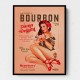 Babes Of Bourbon Vol 22 Vintage Pinup Girl Drinking A Cocktail Wall Art