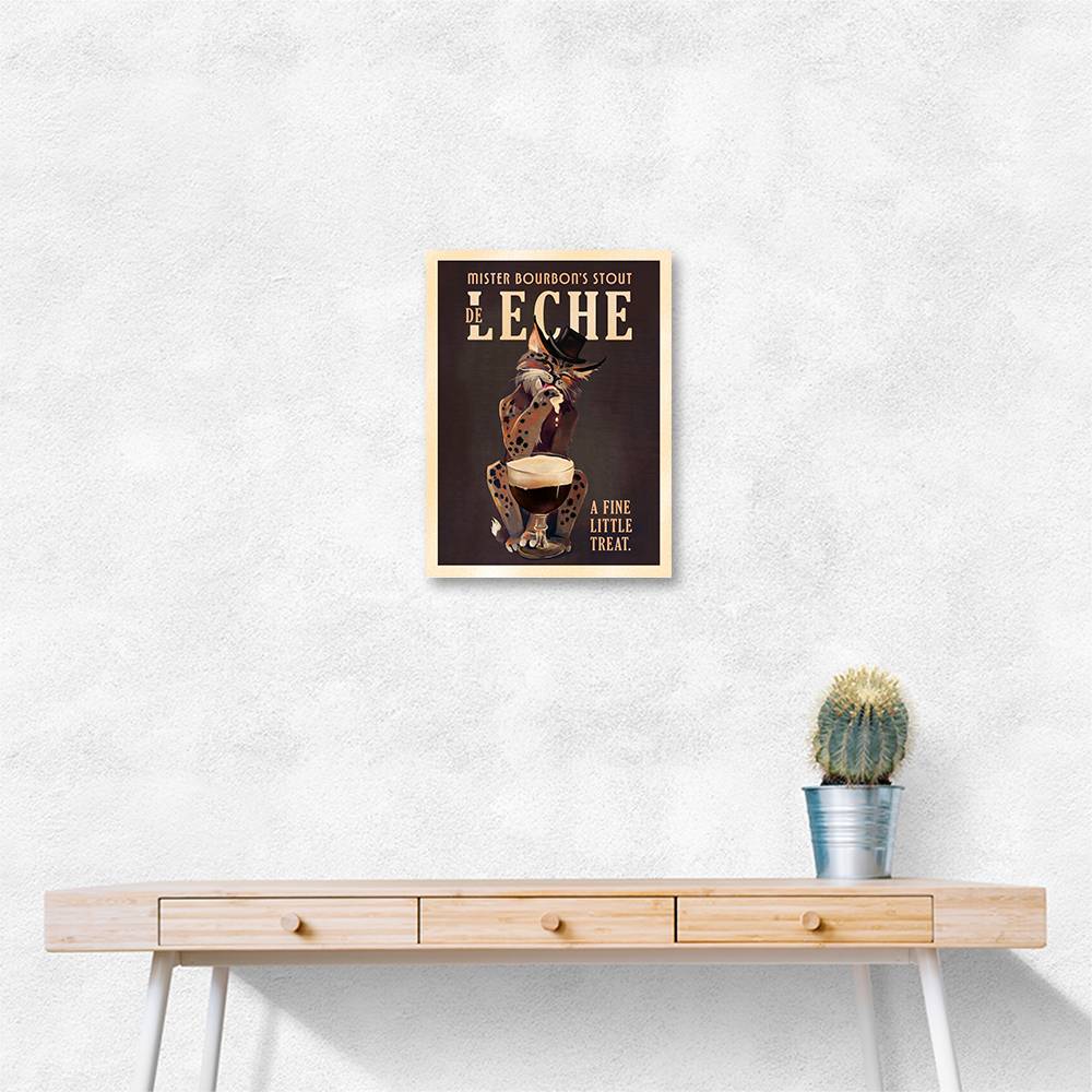 Bourbon De Leche Guinness Style Cat Art Wall Art