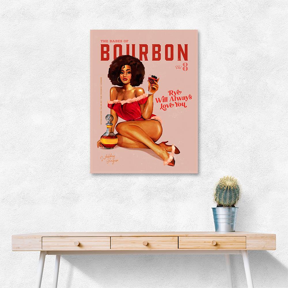 Babes Of Bourbon Vol 8 Vintage Pinup Girl With Afro Wall Art