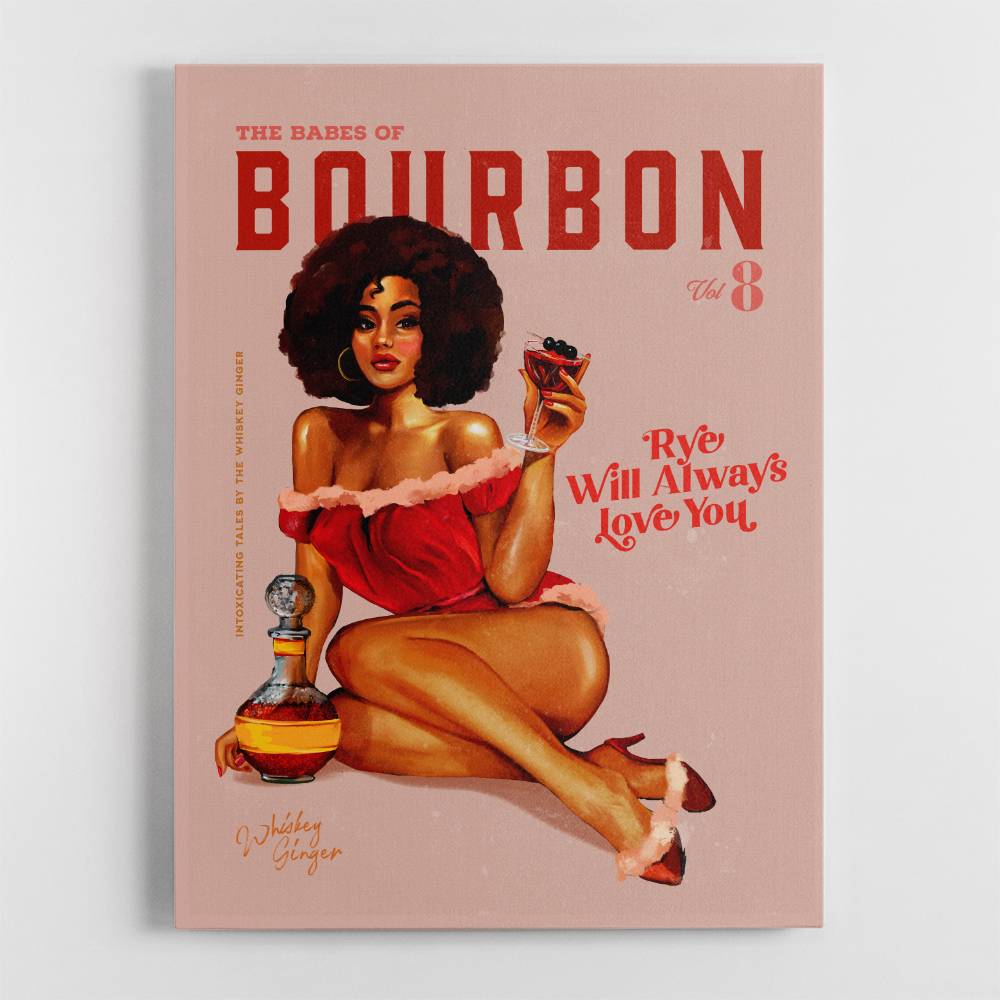 Babes Of Bourbon Vol 8 Vintage Pinup Girl With Afro Wall Art