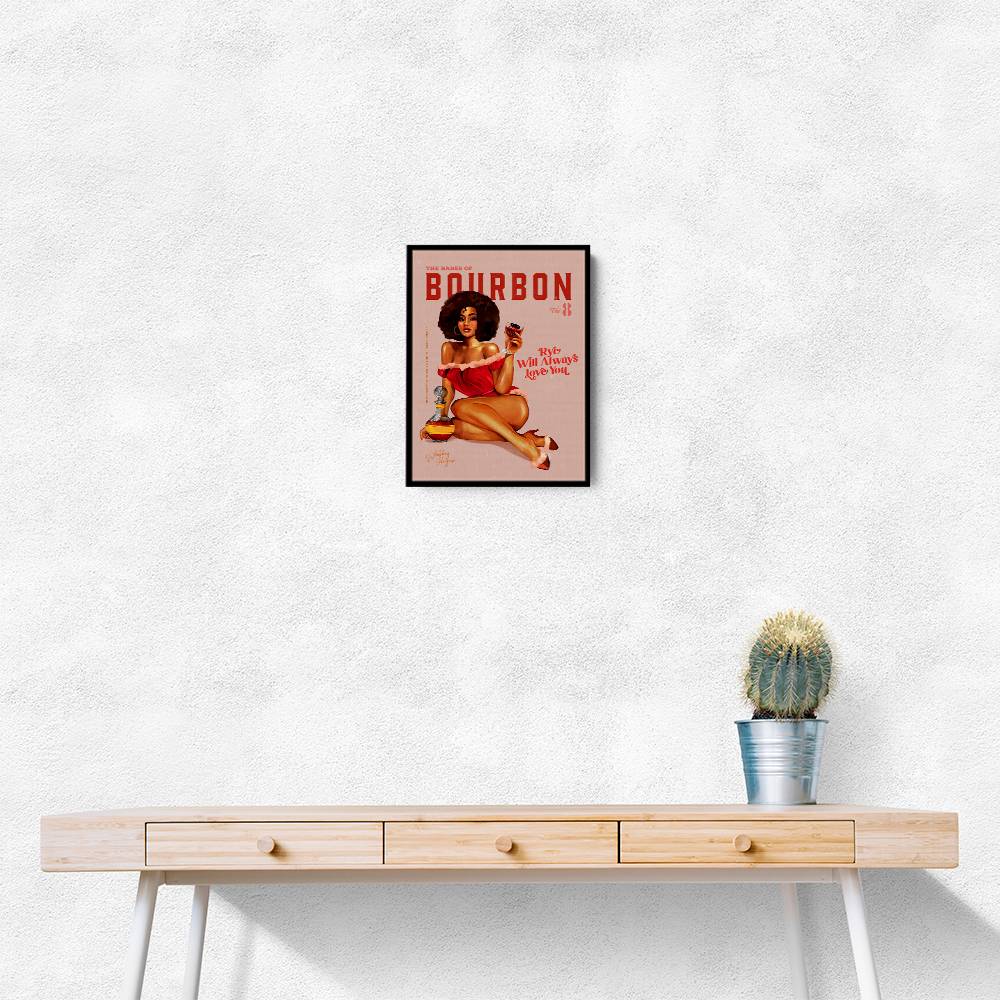 Babes Of Bourbon Vol 8 Vintage Pinup Girl With Afro Wall Art