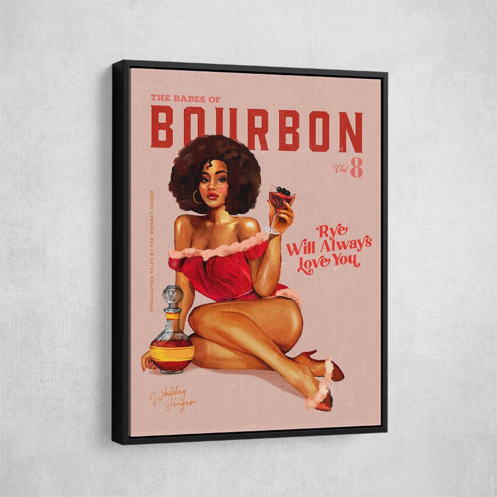 Babes Of Bourbon Vol 8 Vintage Pinup Girl With Afro Wall Art