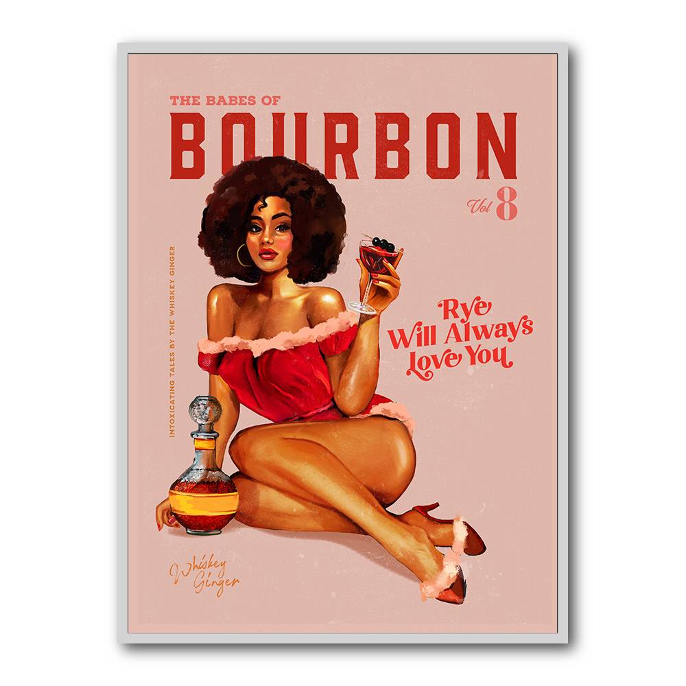 Babes Of Bourbon Vol 8 Vintage Pinup Girl With Afro Wall Art