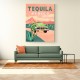 Tequila Mexico Colorful Vintage Travel Poster Wall Art