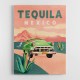 Tequila Mexico Colorful Vintage Travel Poster Wall Art