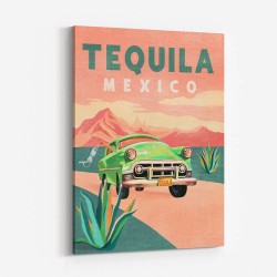 Tequila Mexico Colorful Vintage Travel Poster Wall Art