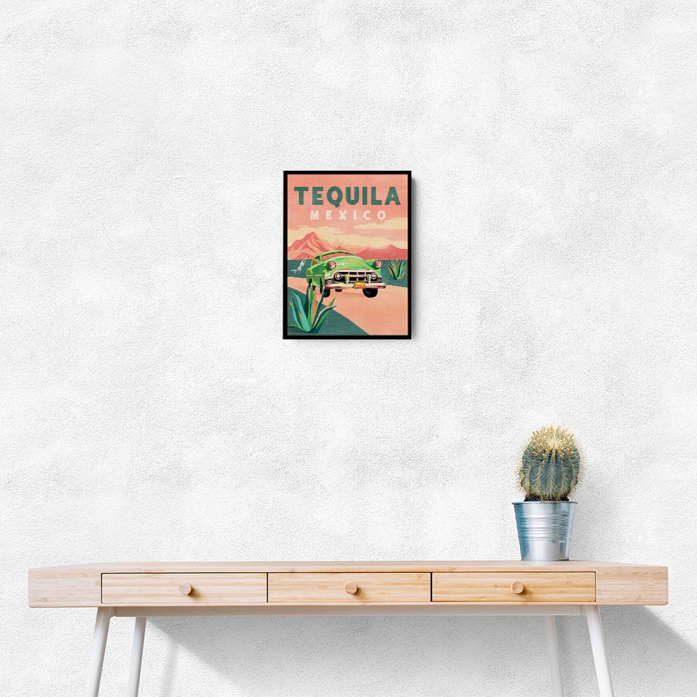 Tequila Mexico Colorful Vintage Travel Poster Wall Art