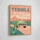 Tequila Mexico Colorful Vintage Travel Poster Wall Art