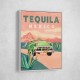 Tequila Mexico Colorful Vintage Travel Poster Wall Art