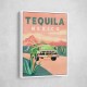 Tequila Mexico Colorful Vintage Travel Poster Wall Art