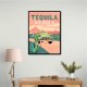 Tequila Mexico Colorful Vintage Travel Poster Wall Art