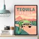 Tequila Mexico Colorful Vintage Travel Poster Wall Art