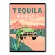 Tequila Mexico Colorful Vintage Travel Poster Wall Art