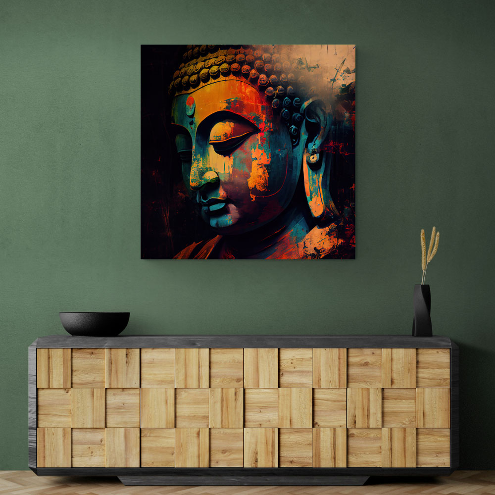 Buddha Head Abstract Color 4 Wall Art