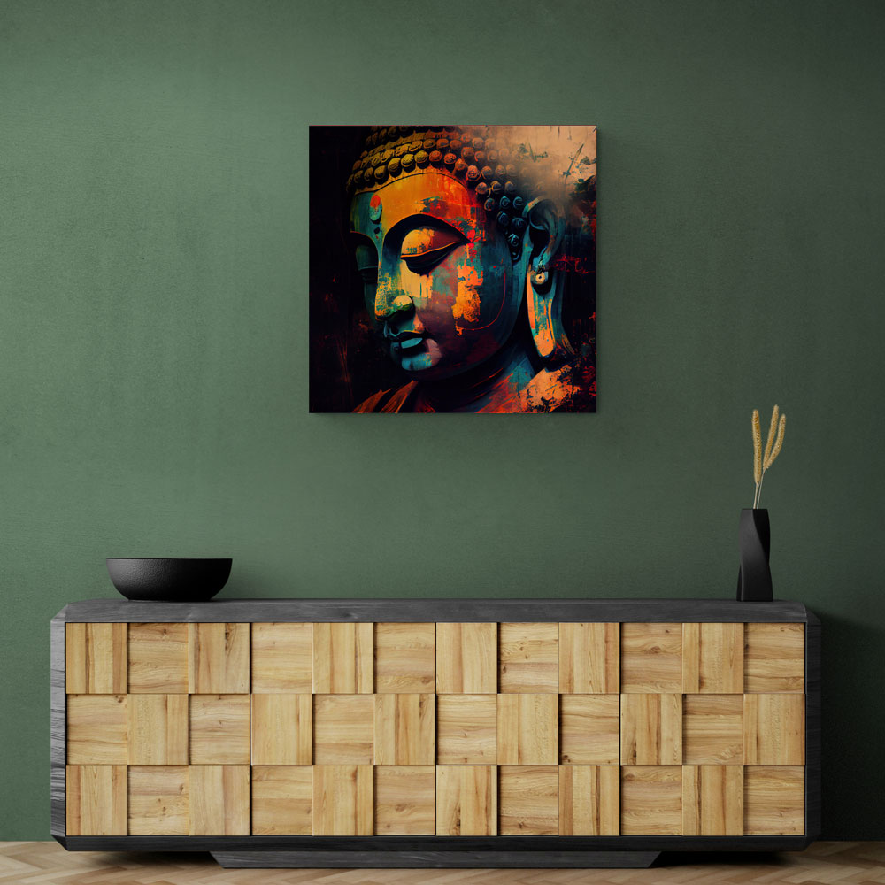 Buddha Head Abstract Color 4 Wall Art