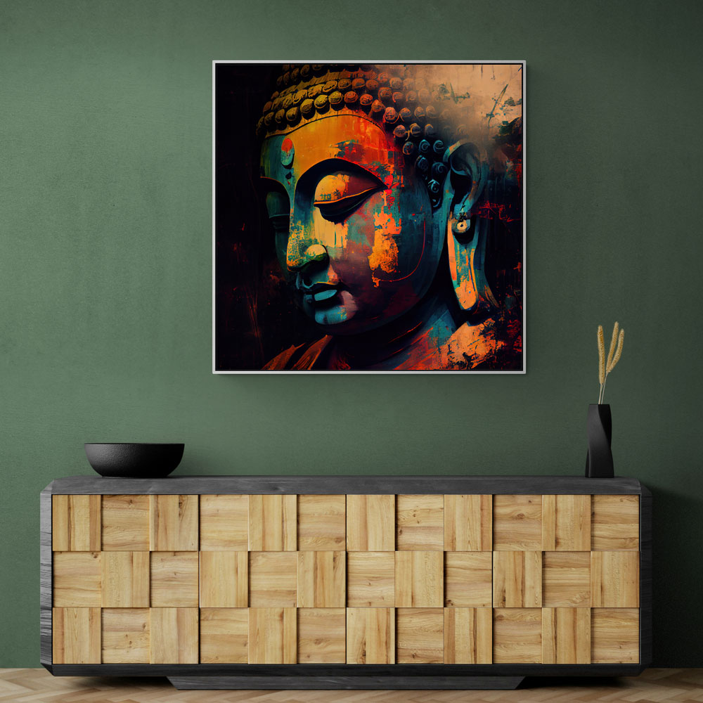 Buddha Head Abstract Color 4 Wall Art