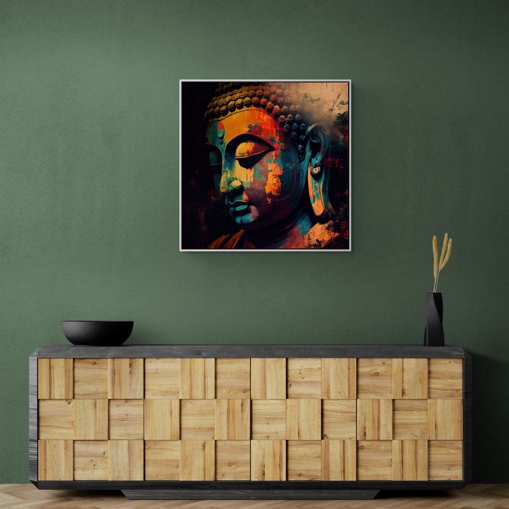 Buddha Head Abstract Color 4 Wall Art