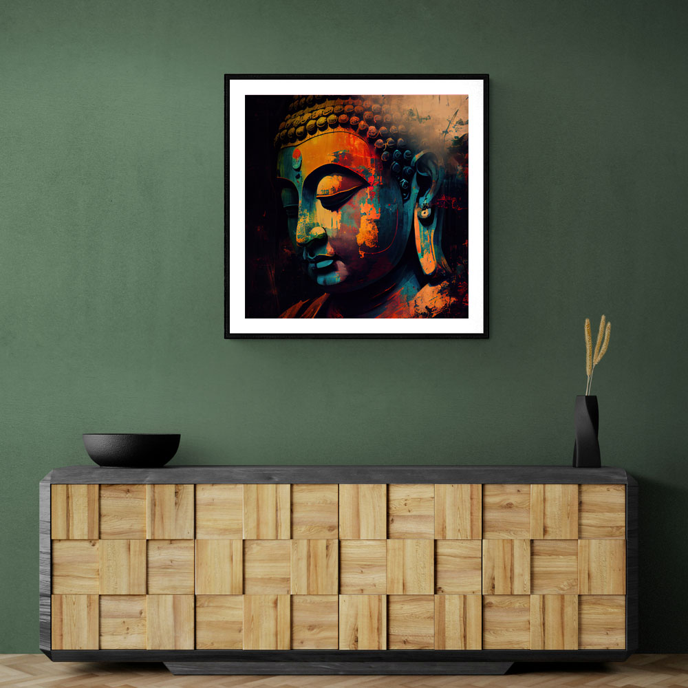 Buddha Head Abstract Color 4 Wall Art