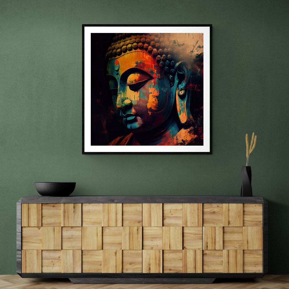 Buddha Head Abstract Color 4 Wall Art