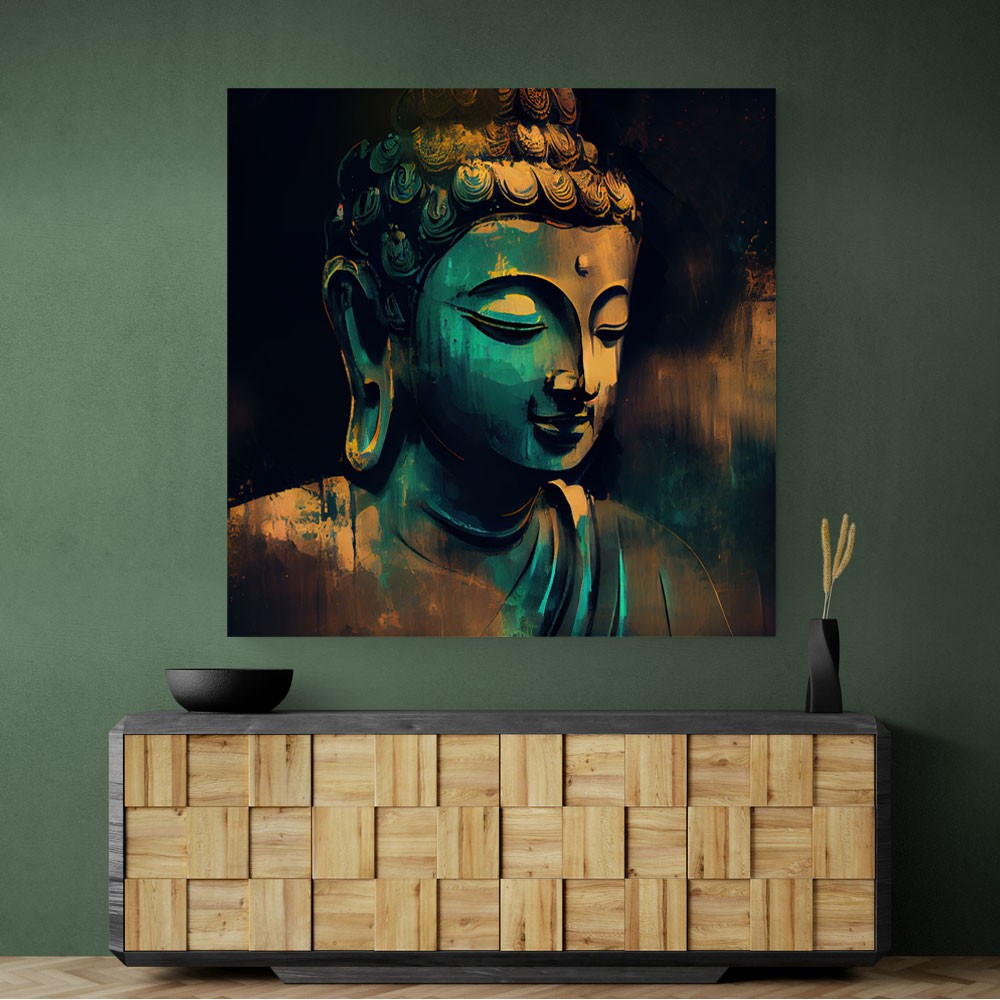 Buddha Head Abstract Color 7 Wall Art