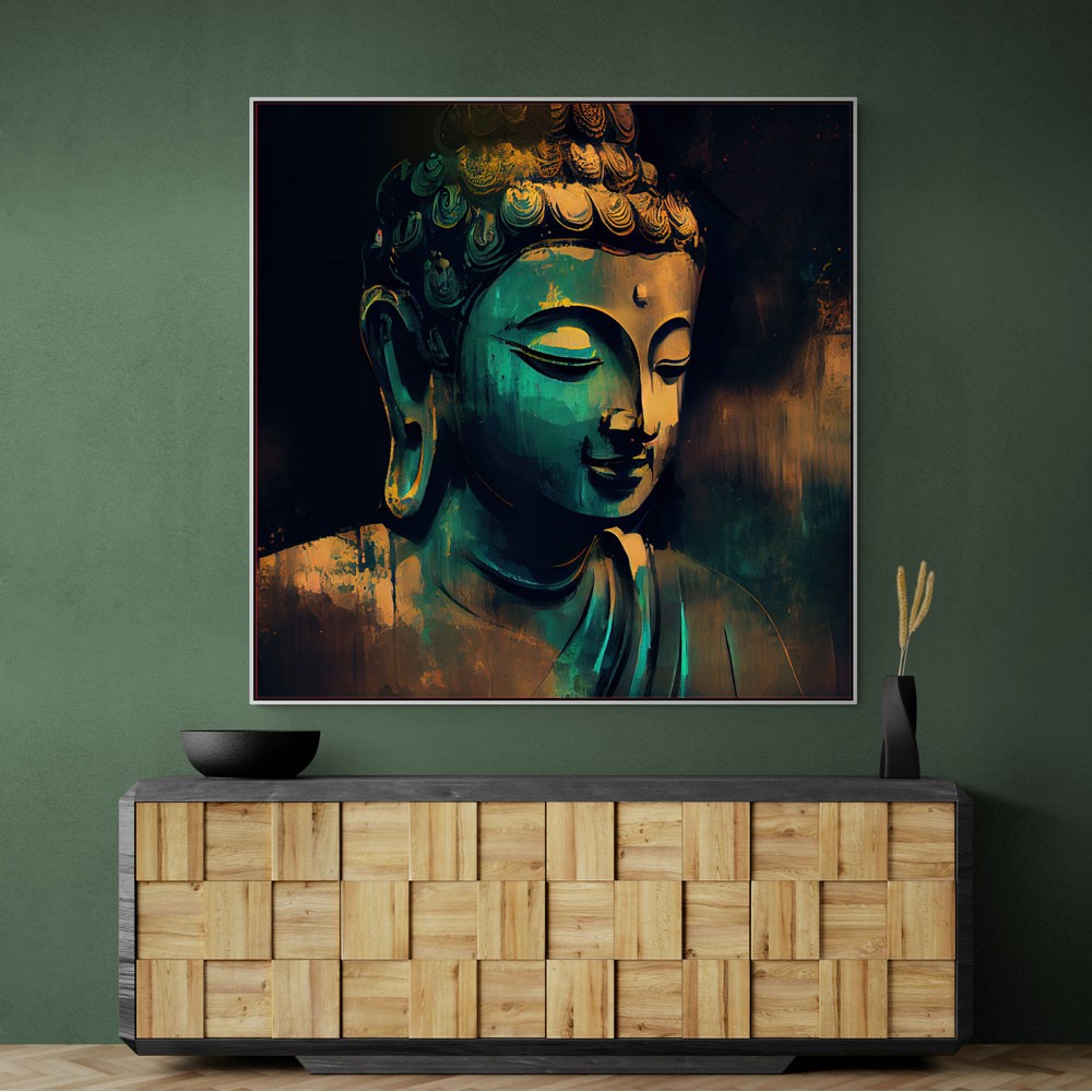 Buddha Head Abstract Color 7 Wall Art