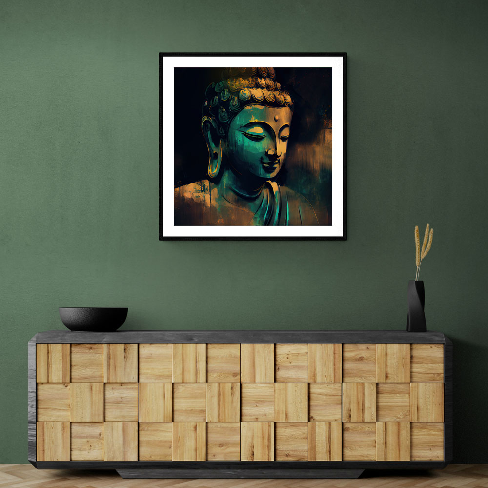 Buddha Head Abstract Color 7 Wall Art