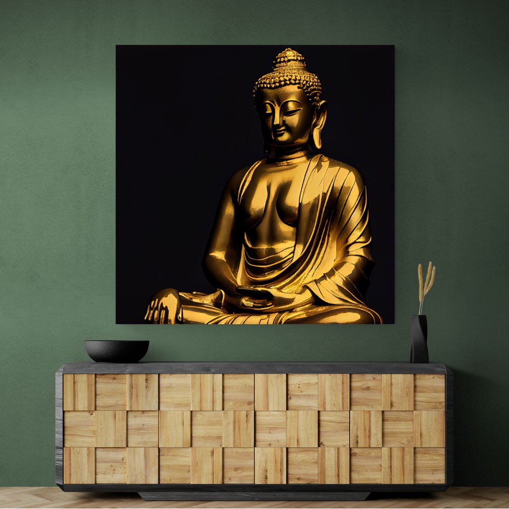 Golden Buddha Statue Wall Art