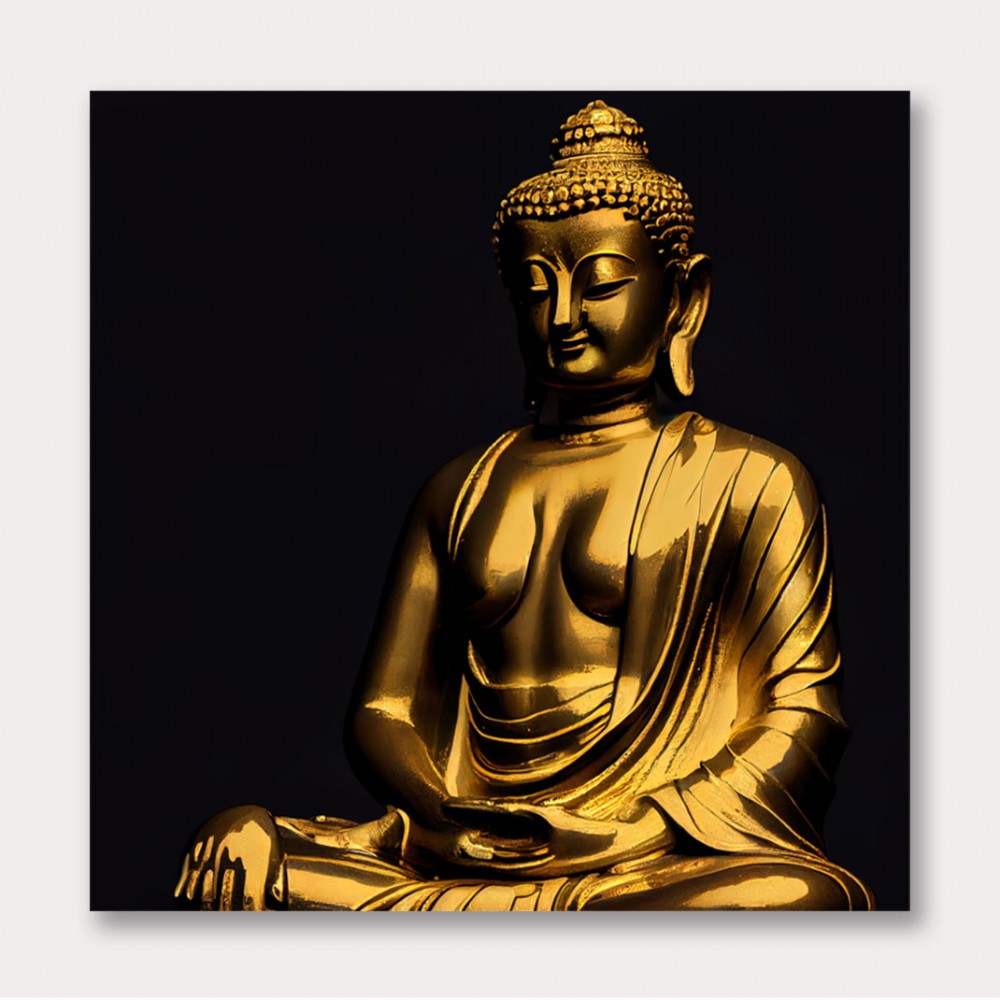 Golden Buddha Statue Wall Art