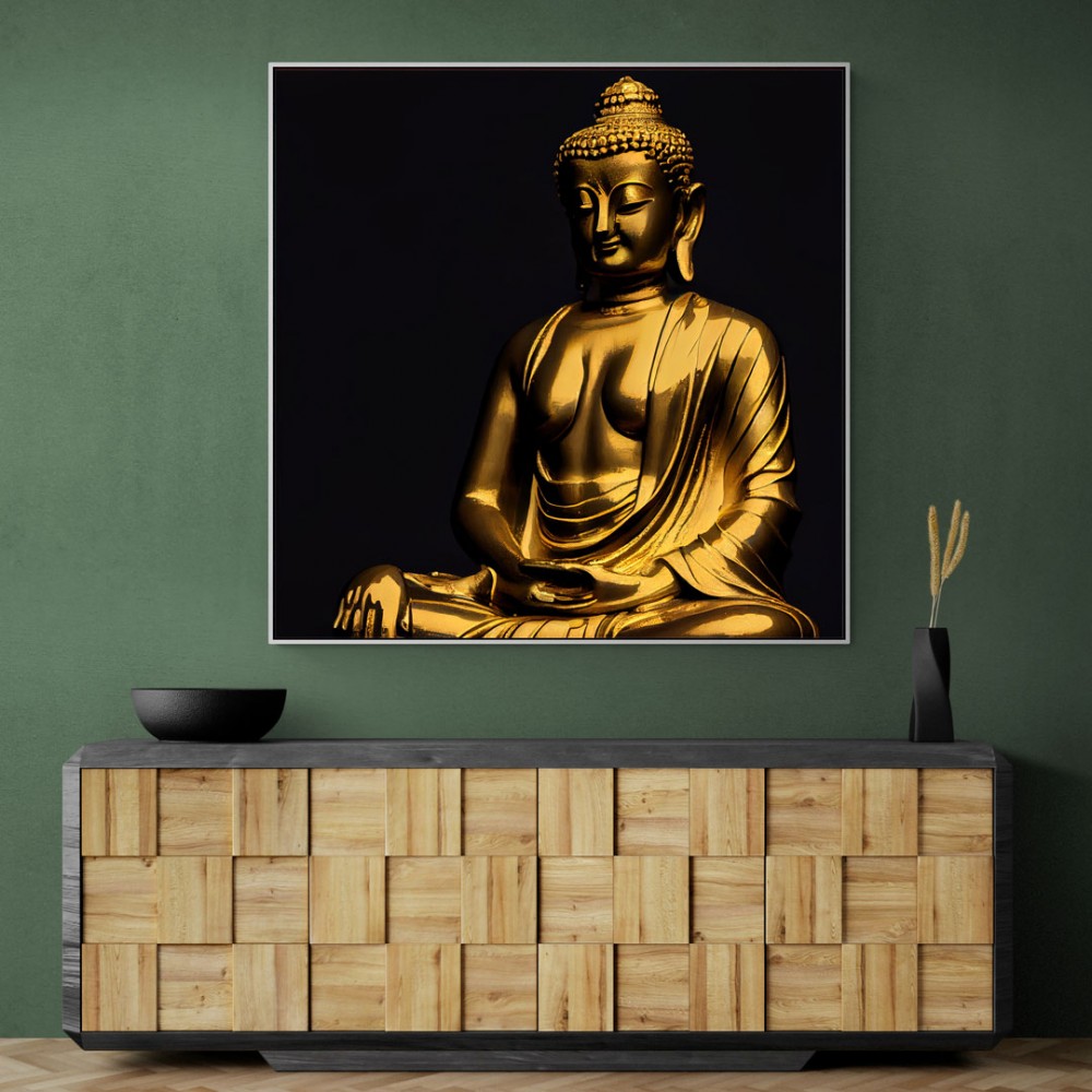 Golden Buddha Statue Wall Art