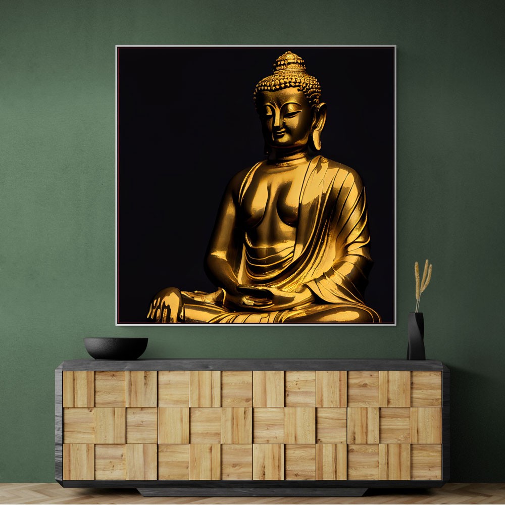 Golden Buddha Statue Wall Art