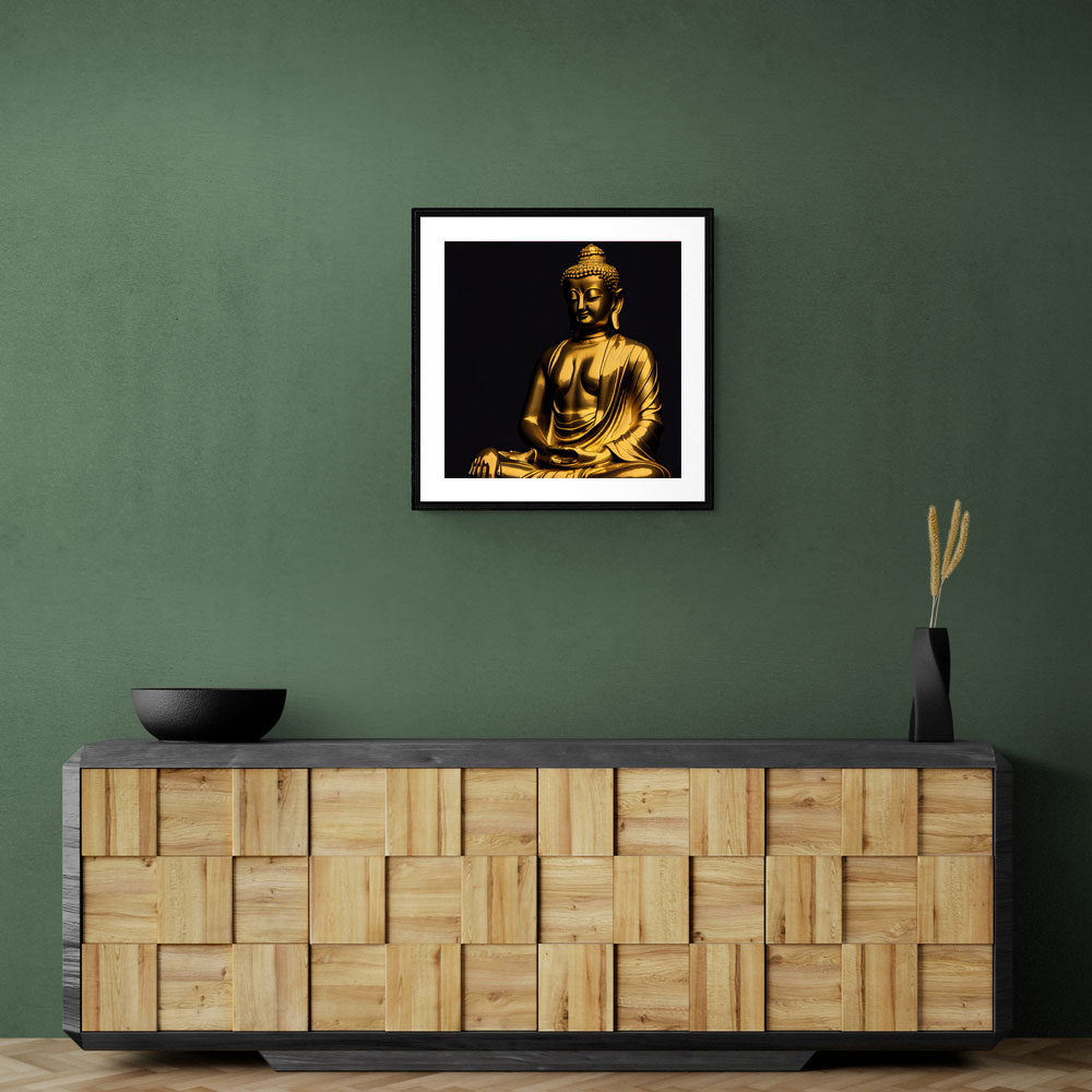 Golden Buddha Statue Wall Art