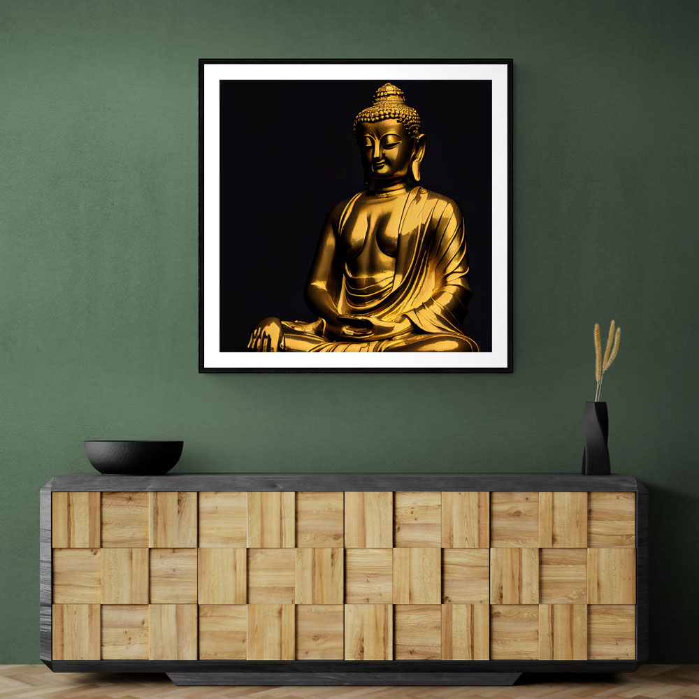 Golden Buddha Statue Wall Art